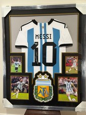 Lionel Messi Signed Argentina Jersey Fanatics COA Professionally Framed AFA Logo