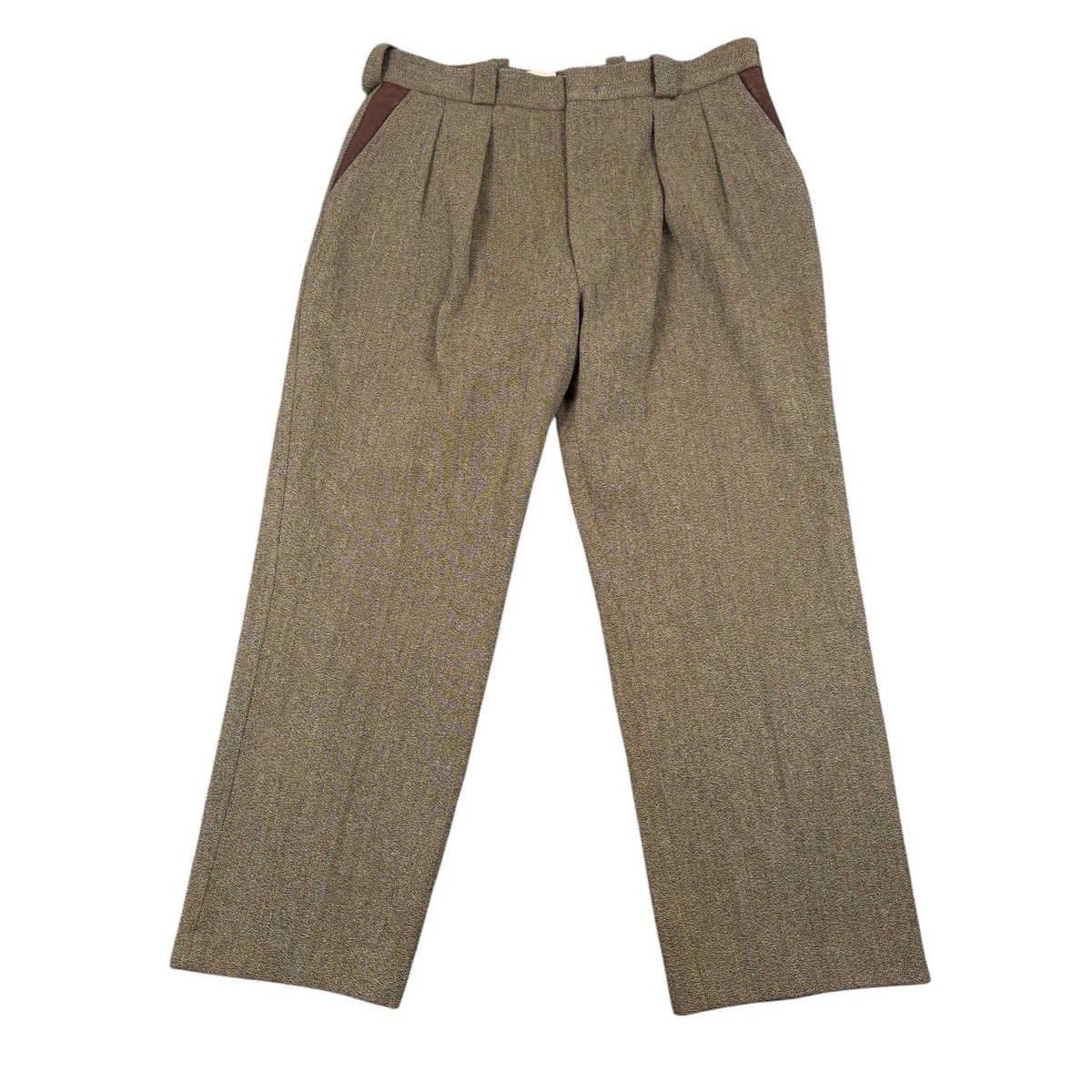 dark brown color combination for brown dress Foxley Check Wide Leg Tweed Trousers – RUTHERFORD & Co main image 0
