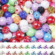 500 Pcs Beads for Pens Making, Rhinestone Rondelle Spacer Beads Rainbow Acrylic