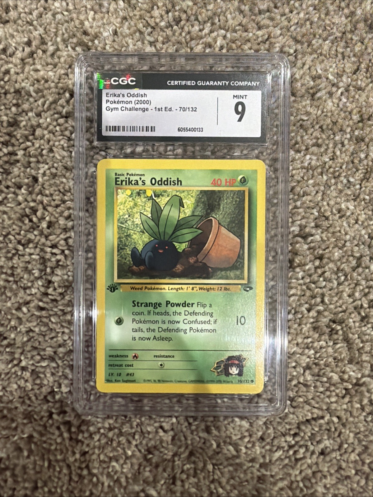 CGC 9 Erika’s Oddish (1st Edition) 70/132 Gym Challenge 2000