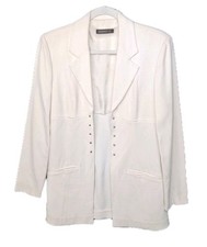 Minimalist Chic White Blazer   Open Front, Effortless Tailoring Size 40 8-10 