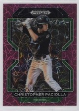 2022 Panini Prizm Draft Picks Neon Pink Velocity Christopher Paciolla #PDP86 2u3