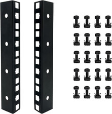 4U Rack Rails with M6 Rack Mount Screws and Cage Nuts Set for DIY Server and Net