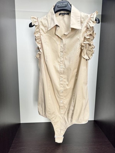 Women Patrizia Pepe Shirt Beige Cotton 34 / XS /