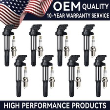 8x Ignition Coil 8x Spark Plug Oem For Bmw 550 650i 750i X5 4.8l Uf515 Uf522