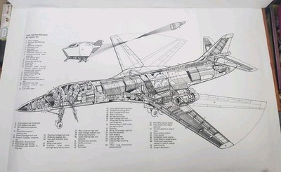 B-1 North American Rockwell Aircraft Plane 24 x 36 Cutaway Key Drawing Poster