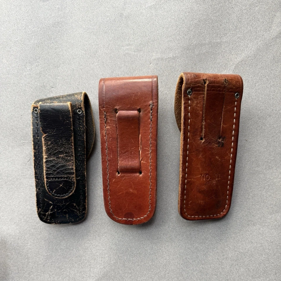 Lote de tres fundas para cuchillos de cuero Schrade Buck Camillus (solo fundas) Foto 2 de 2
