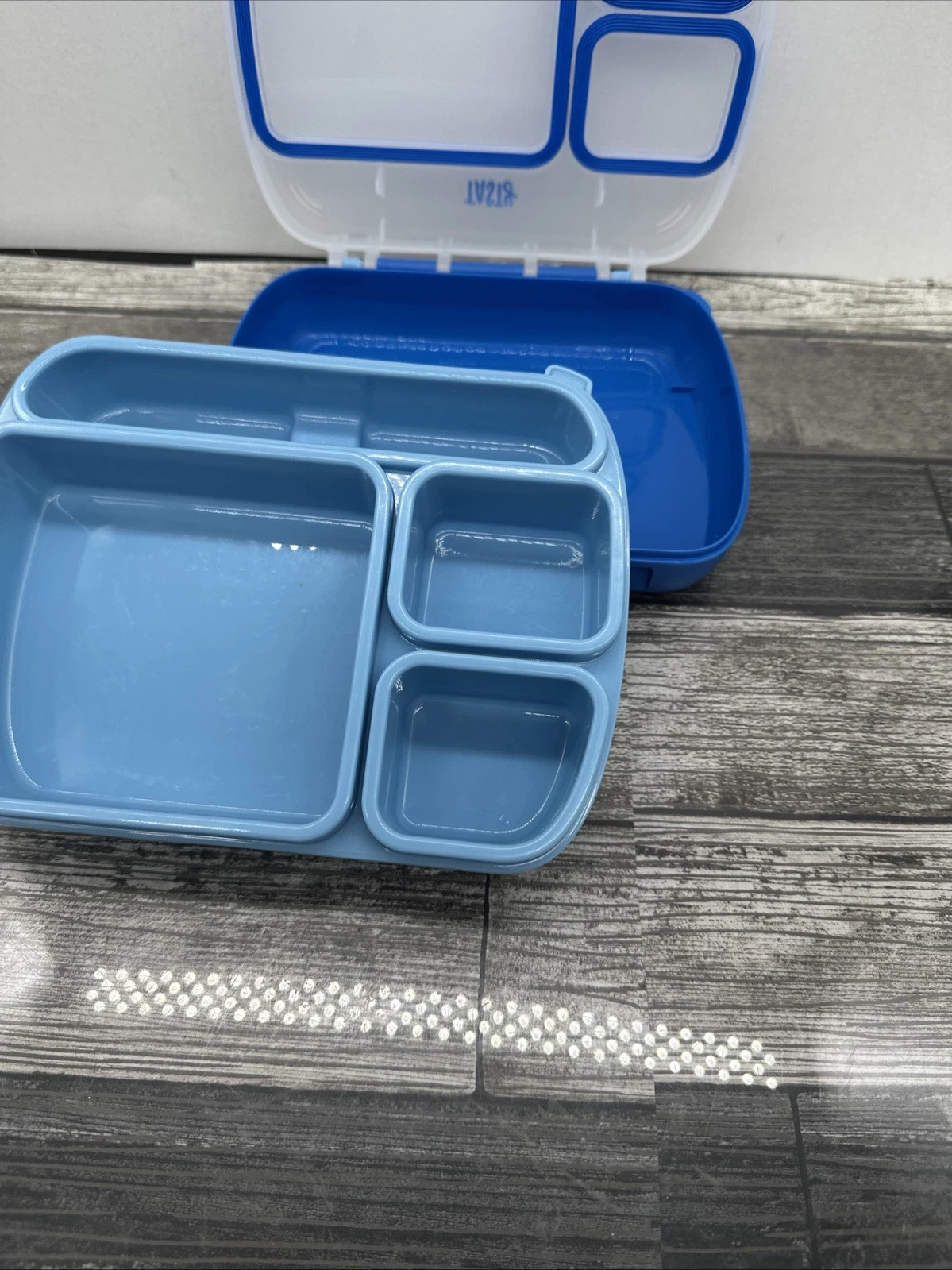 Kids & Adults Bento Lunch Box with Removable Tray and Handle - Blue  