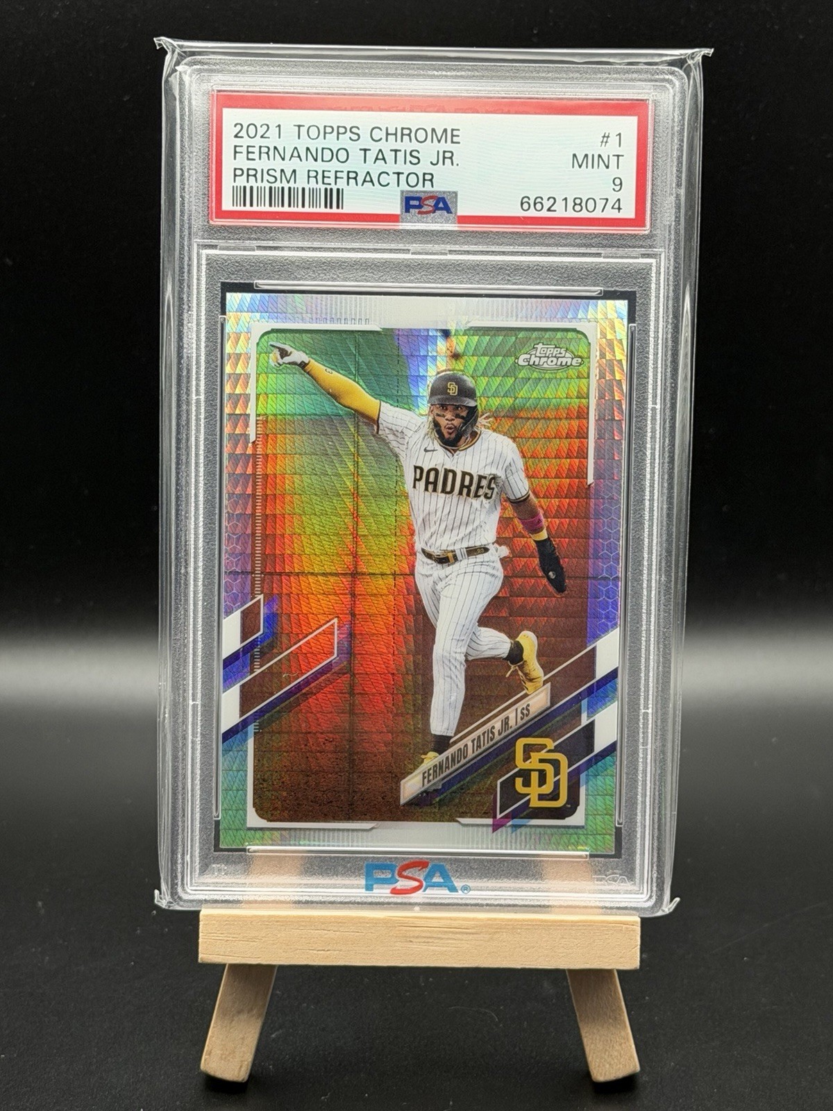 2021 Topps Chrome #1 Fernando Tatis Jr. Prism + 2 Refractors PSA 9!!