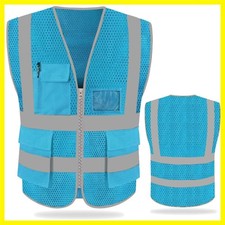 High Visibility Safety Vest Mesh Reflective Work Vests for Men Women with Poc...