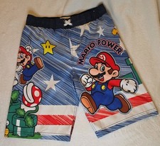 Super Mario Swimsuit Swim Trunks Boy's Size Large 10-12 Nintendo Mario Luigi