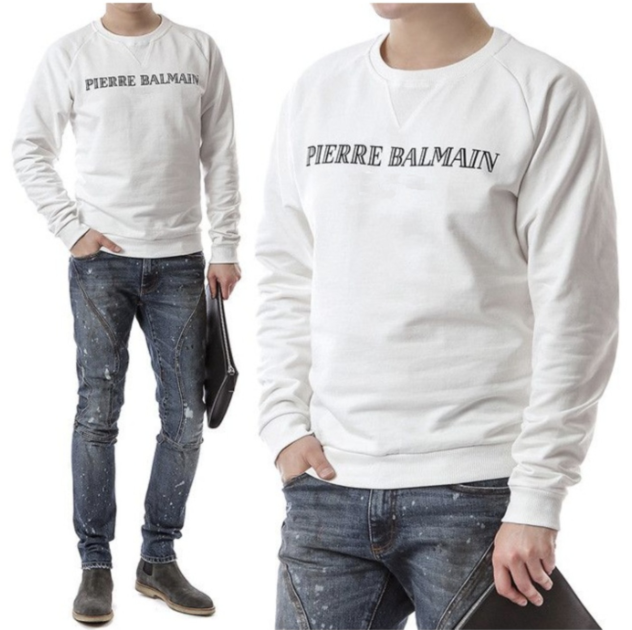 Pierre Balmain Iconic Logo Sweatshirt Jumper Sweater Hoody Pullover 48