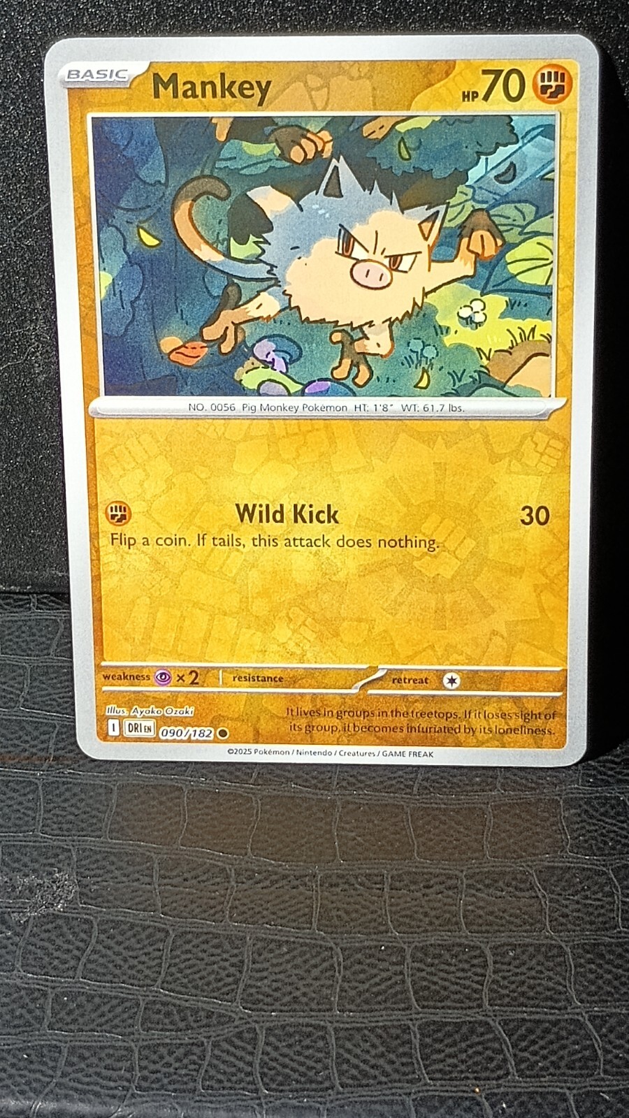 Pokemon Trading Cards-Set Destined Rivals-Reverse Holo Mankey 90/182