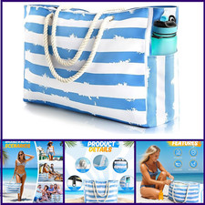 Large Beach Bag for Women  Men Beach Bags Waterproof Sandproof Travel Tote Bag