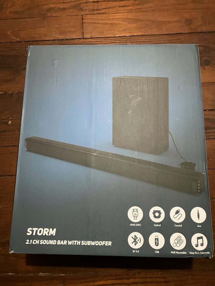 DR.J Storm 2.1 Channel 240W Surround Speaker Soundbar with Subwoofer
