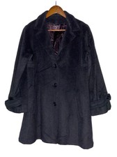 Vintage Forstmann Women Central Park 100% Pure Wool Black Coat Small Gorpcore