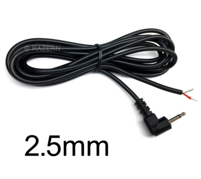 NEW 6 ft 2.5mm Mono Sub-Mini Male Angle Plug to Tinned Bare Wire Audio Cable