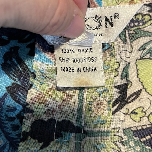 Citron Santa Monica Vtg 2X Button Front Top Woven Botanical Printed Flowy Casual - Picture 7 of 10