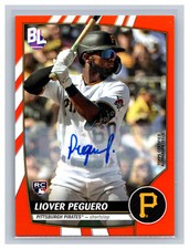 2023 Topps Big League #21 Liover Peguero Electric Orange Base Autographs AU