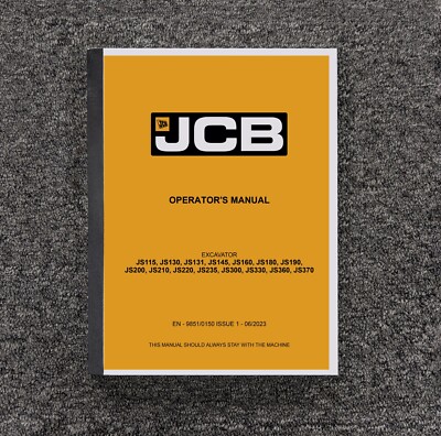JCB JS360 JS190 JS370 Excavator Tractor Owner Operator User Guide Manual