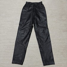 Vintage Wilsons Genuine Leather Pants Black Casual Motorcycle Biker Women's 6