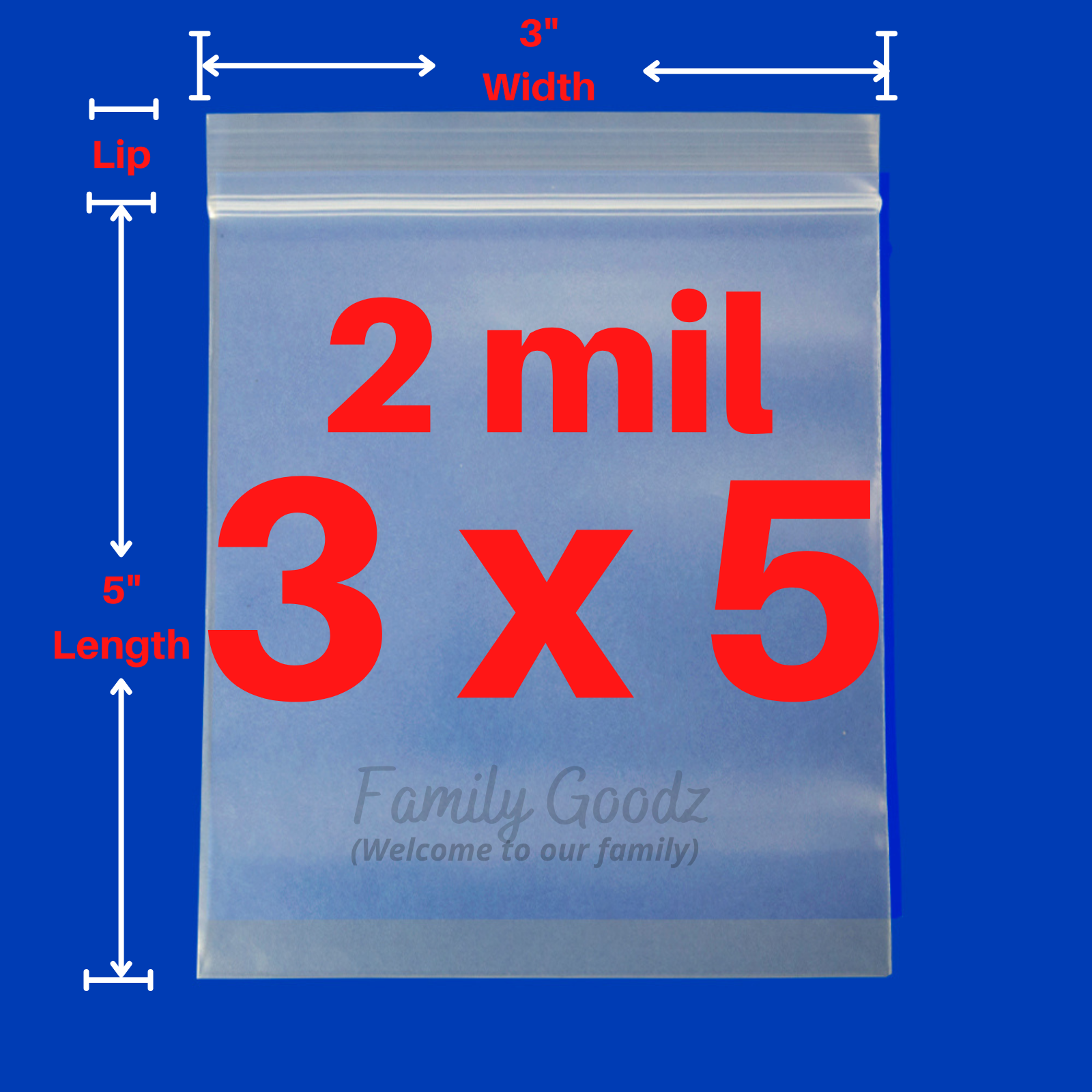 Clear 2 Mil & 4 Mil reclosable zip seal lock parts bag plastic lock