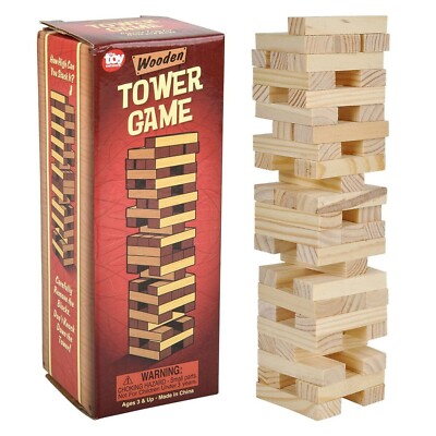 Mini Wooden Tower Classic Game Set 6 inches tall super fast shipping