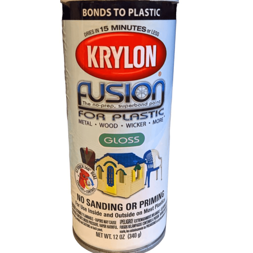 Krylon Fusion for Plastic Spray Paint Dover White 2322 Gloss New Broken