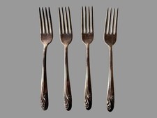 4 Holmes Edwards Romance International Silver Plate 7-1/2" Forks