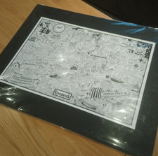 Mounted Print of Greenwich - Richard Argent Cartoon Histories