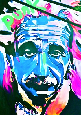 Albert Einstein Punk Pop Art 120x160 cm Acrylglas/ Bild/Loft/Pop Art/XXL Bild