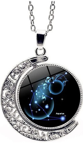 Constellation Zodiac Signs Pendant Necklace Jewelry| 360* Galaxy Crescent| Gifts - Bild 4 von 50