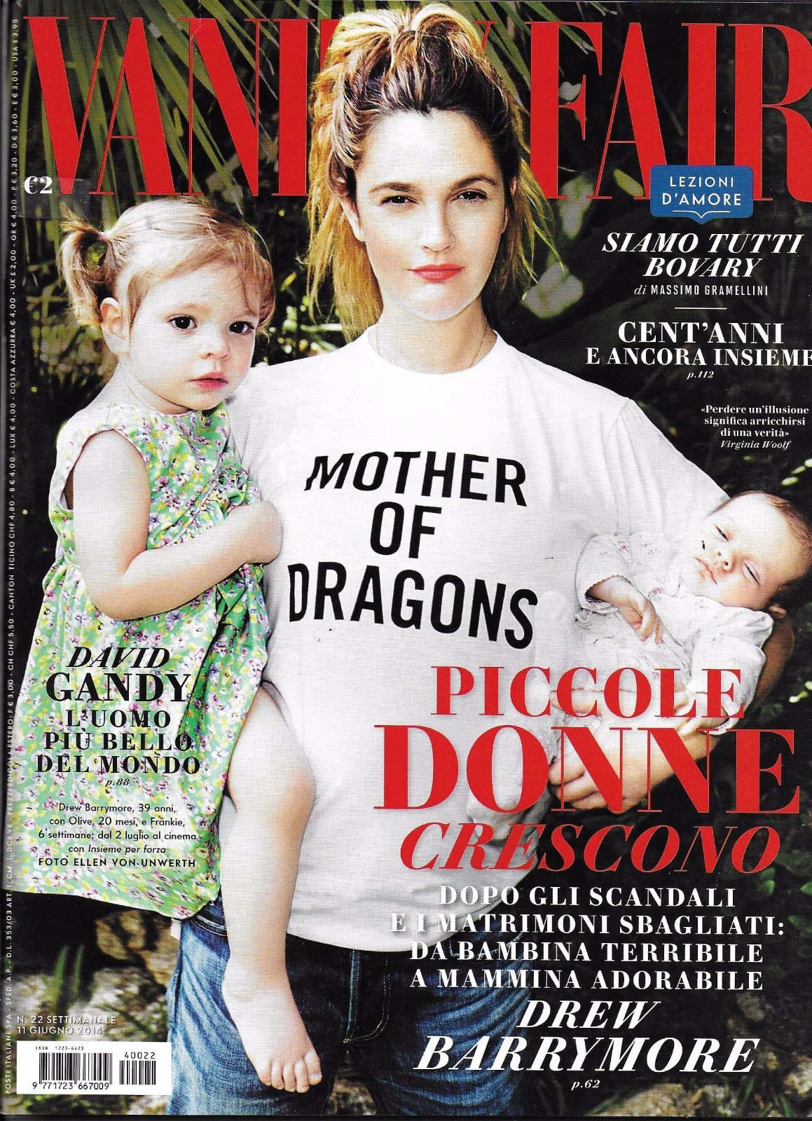 Vanity Fair Magazine Drew Barrymore David Gandy Elle Fanning Andy Warhol Fashion