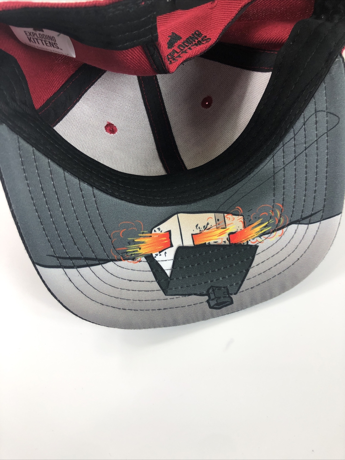 Exploding Kittens Snapback Hat Red/black - image 4