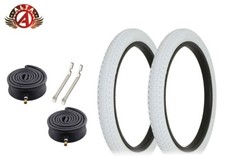 ALTA BICYCLE WIRE BEAD TIRES 18" X 2.125 WHITE TURBO W/HEAVYDUTY TUBES 6PC SET.