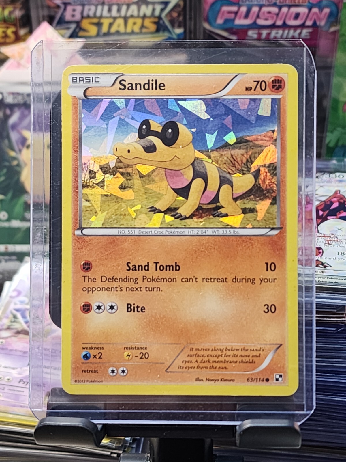 Sandile Cracked Ice Holo 63/114 Pokémon Black & White LP