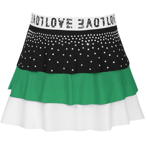 Kids Girls Dress Ruffled Skirt Tiered Dancewear Cheerleading Christmas A-Line - Picture 20 of 46