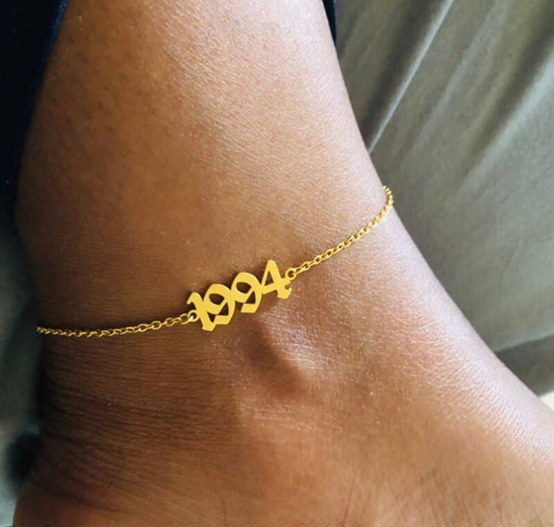 Birth Year Numerals Anklets Anniversary Bracelet Anniversary Women Jewelry Gifts