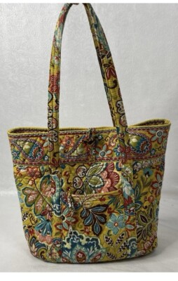 Vera Bradley Provencal Yellow Shoulder Bag- Inside And Outside Pockets READ