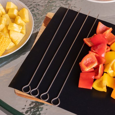 (3 pack) Expert Grill 13.5-inch 4-Pack Stainless Steel Barbecue Skewers,Durable