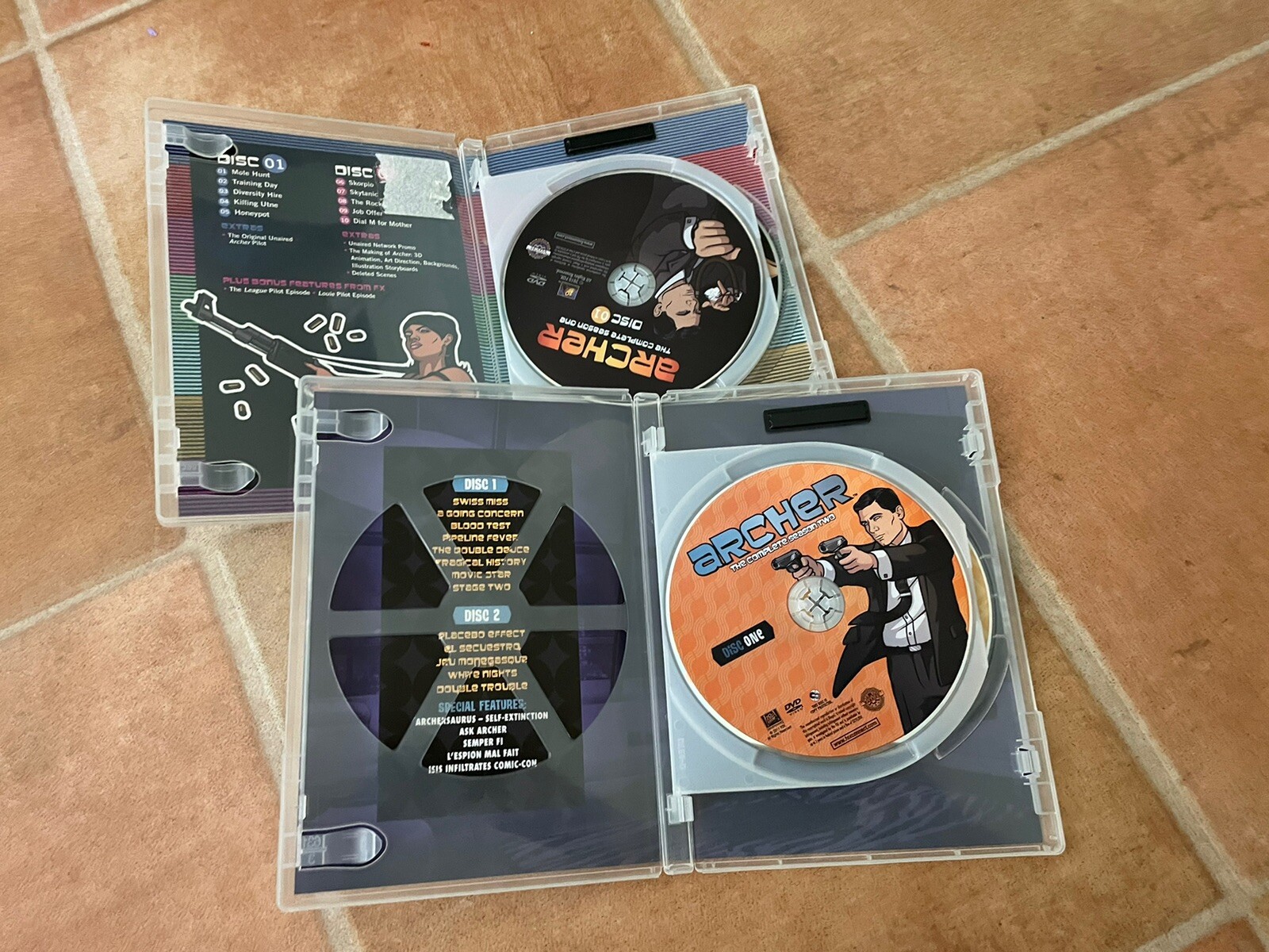 Archer DVD Seasons 1 & 2 Complete Spy Espionage 4 Discs