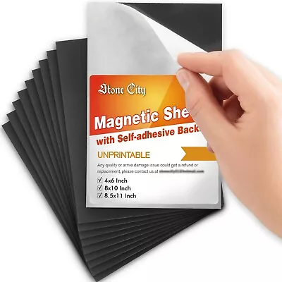 Lot Stone City Strong Self Adhesive Magnetic Sheet 8.5x11 8X10 4X6 5x7 12-20 Mil - Image 1 of 4
