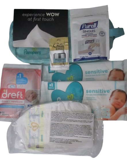 Pampers Newborn Baby & Mother Kit w/Diaper, Wipes & more in On-the-Go Tote Case