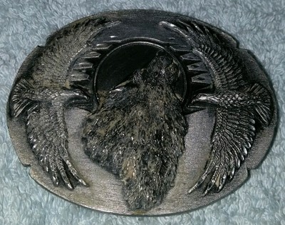 Boucle De Ceinture Ancienne En étain - Frères Du Vent, Sishiyou Buckle Co. 1995, Vintage US