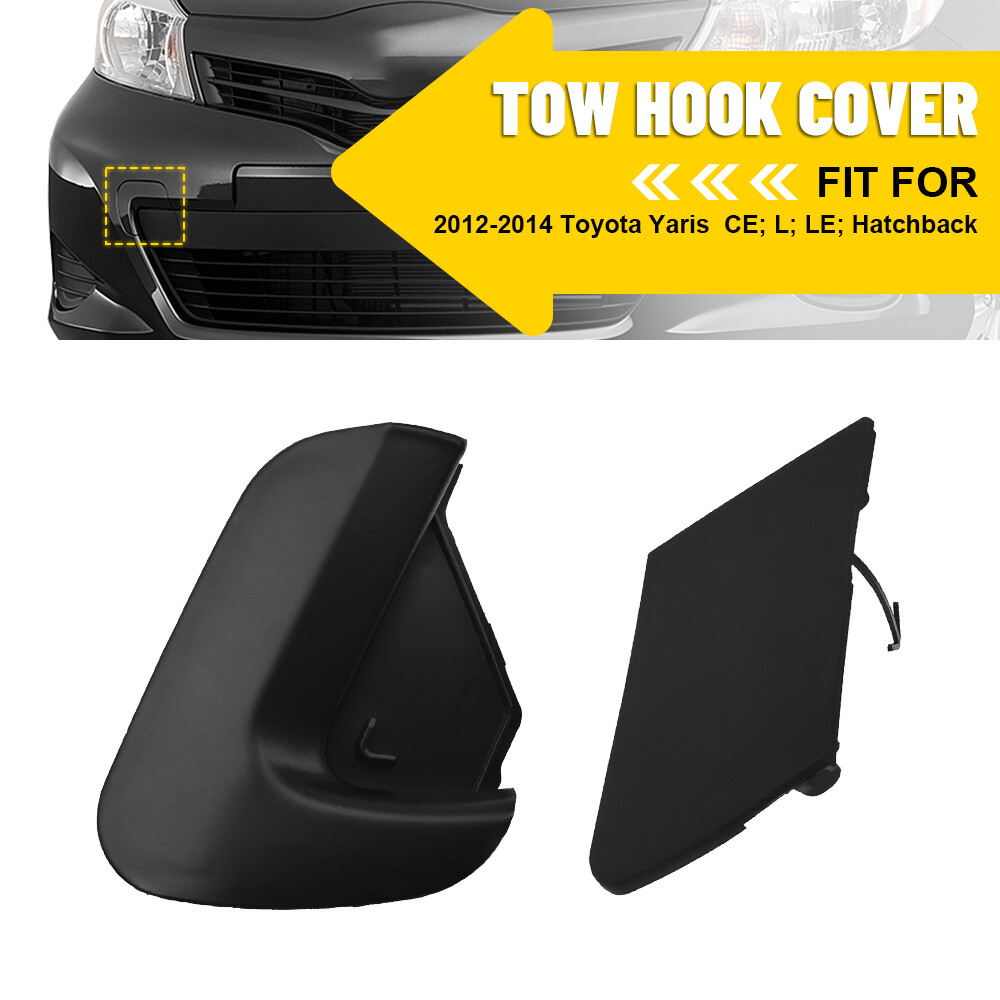 Black Front Bumper Tow Hook Cover for 2012-2014 Toyota Yaris CE