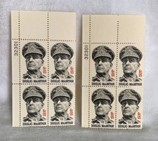 1971 US Postage Stamp Douglas MacArthur 2 Plate Block Of 4 6c Scott #1424 READ