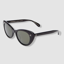  542 Oliver Peoples Women's Black Cat-Eye Sunglasses Shades Size 55-20-140