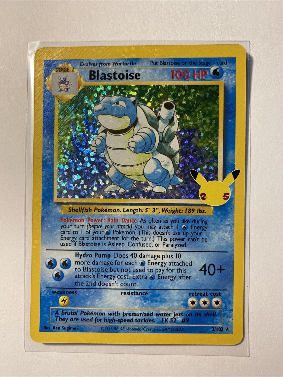 Pokemon Celebrations Blastoise Holo Card 2/102 25th Pokemon Celebrations Blastoise Holo Card 2/102 25th