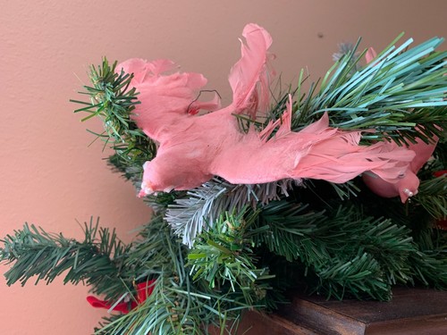 Rosa Taube Vogel Perle Feder Weihnachtsdeko Ornament Shabby Chic Viktorianisch - Bild 6 von 10