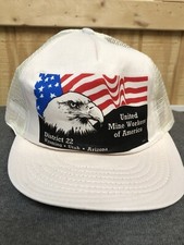 UNION hat UMWA United Mine Workers of America District 22 Made In USA FLAG EAGLE